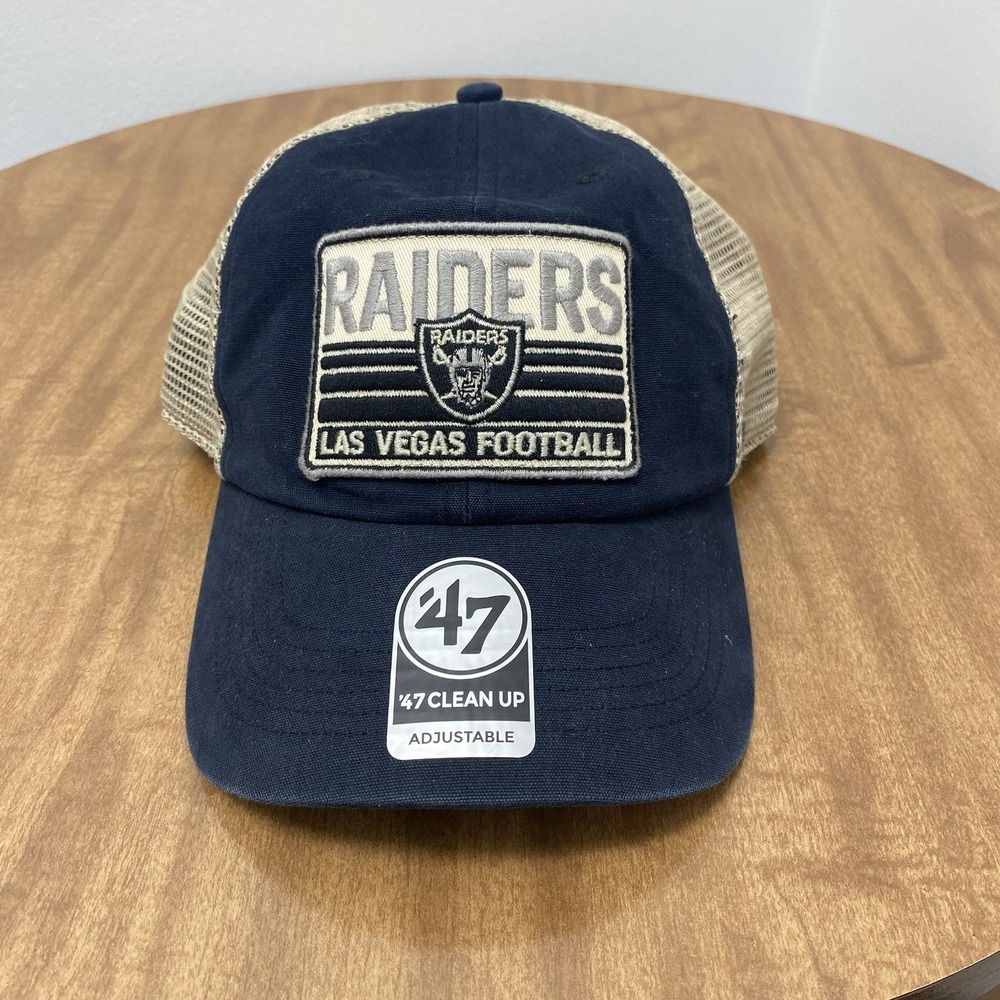 Las Vegas Raiders '47 Brand Black Trawler Clean Up Adjustable Trucker Dad Hat